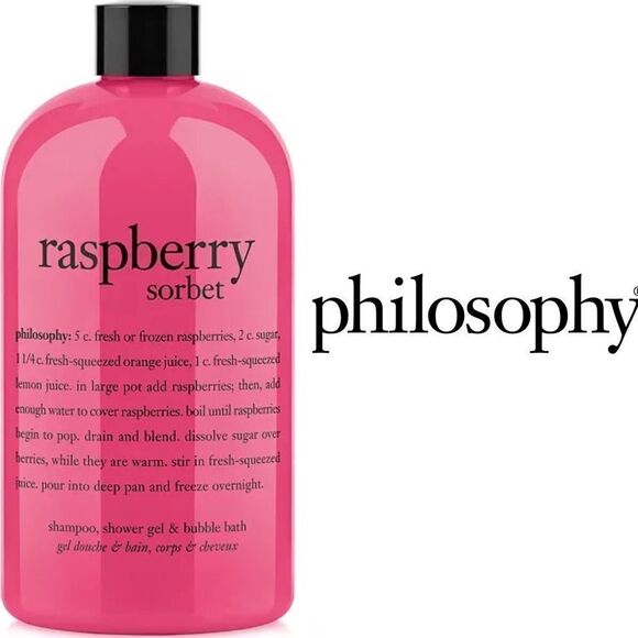 PHILOSOPHY Raspberry ultra rich3-in-1 shampoo, shower gel and bubble Bath 16Oz. - Picture 1 of 6